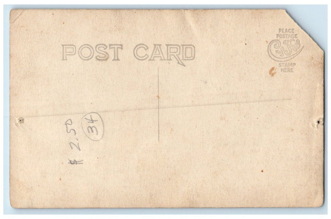 c1910's Native American Indian Headdress Wisconsin Dells WI RPPC Photo Postcard