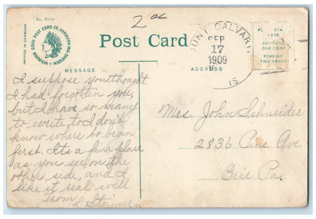 1909 St. Lawrence College Church Hall Exterior Mt. Calvary Wisconsin WI Postcard