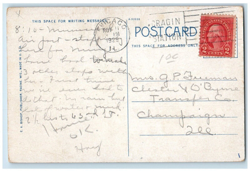 1929 McKinley Junior High School Exterior Building Kenosha Wisconsin WI Postcard