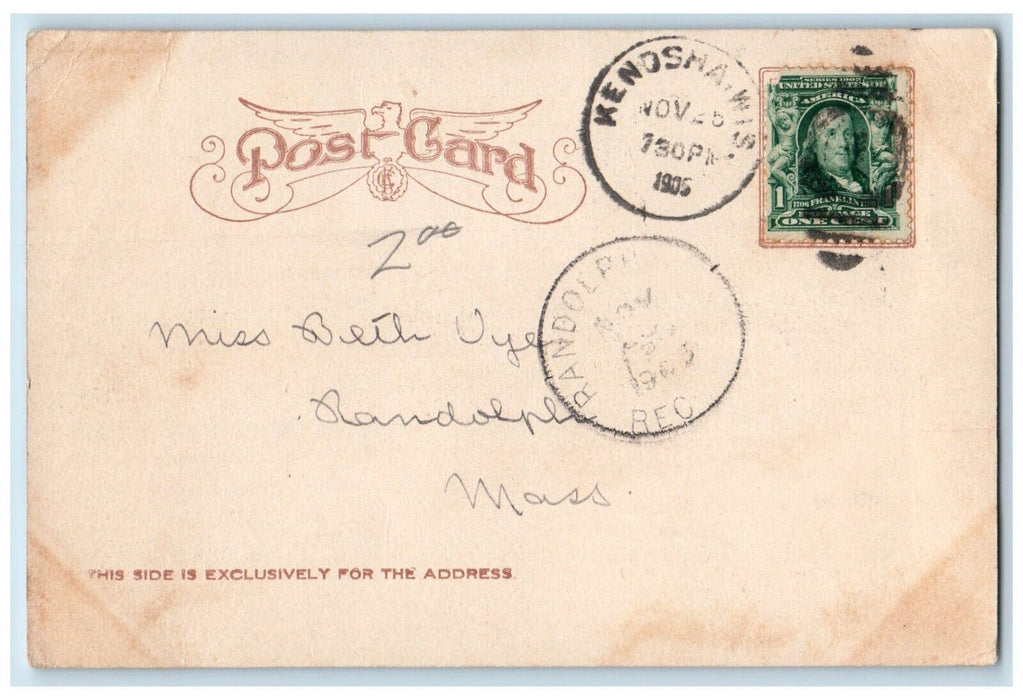 1905 Harbor Morgan Club House Simmons Co. Shipyard Kenosha Wisconsin WI Postcard