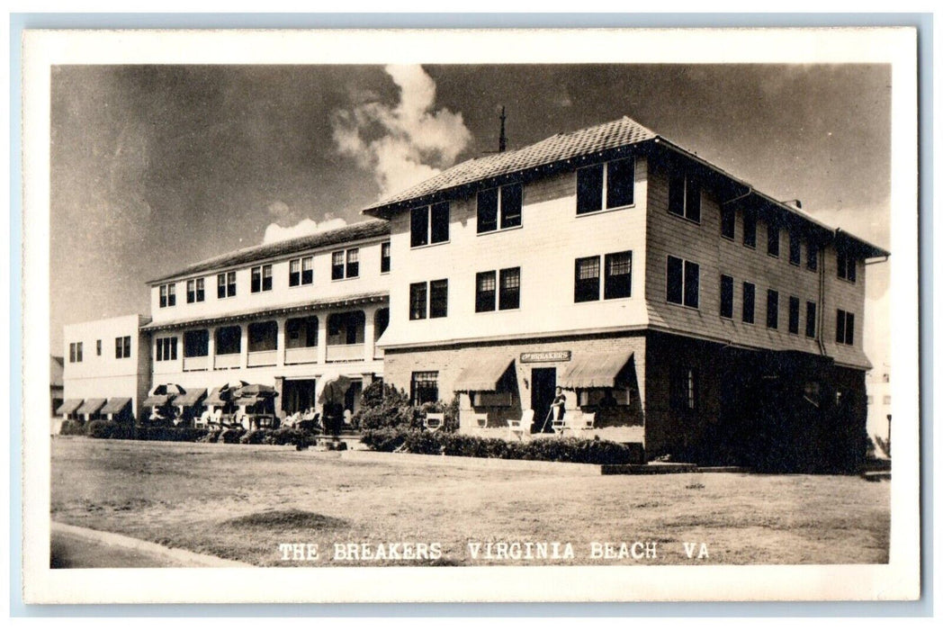 c1940's The Breakers Hotel View Virginia Beach Virginia VA RPPC Photo Postcard