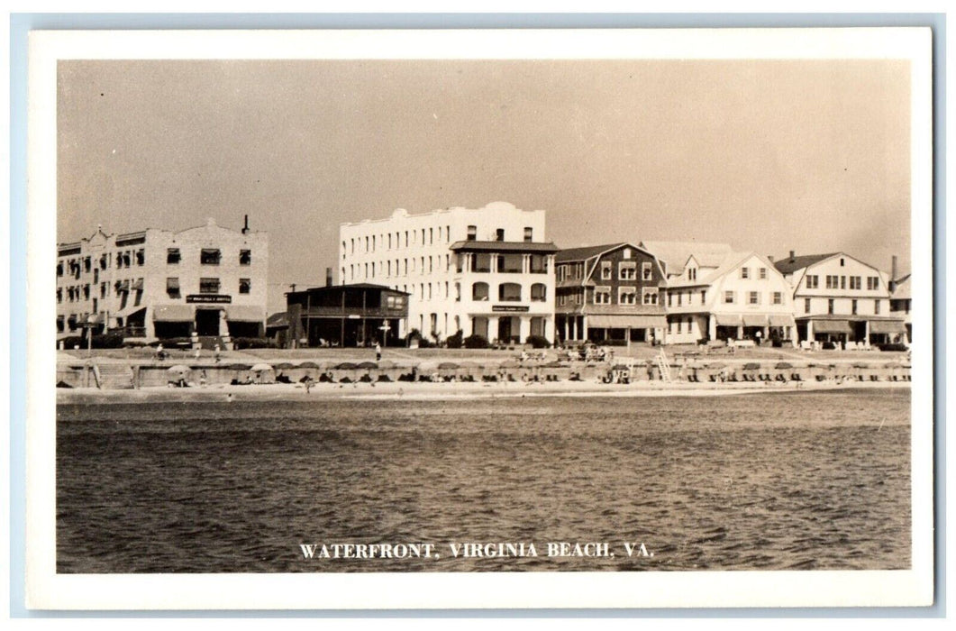 c1940's Cavalier Hotel View Virginia Beach Virginia VA RPPC Photo Postcard