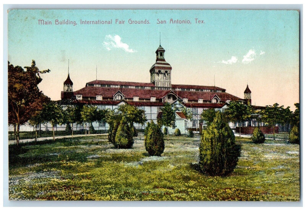 c1910 Main Building International Fair Grounds San Antonio Texas TX Postcard