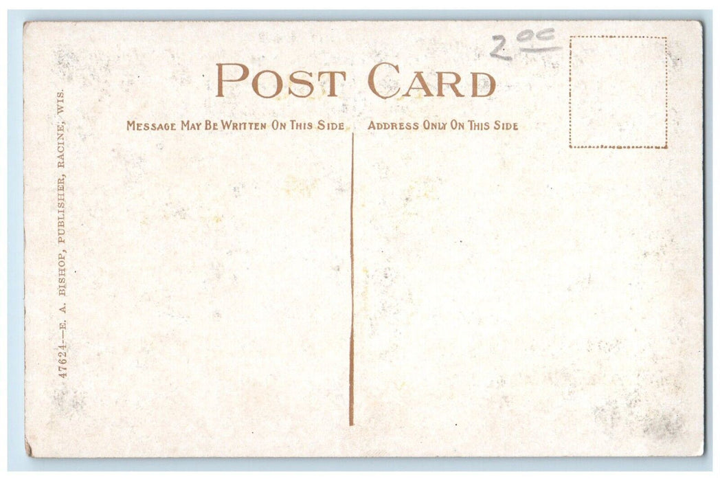 c1920 Public School Buildings Exterior Road Street Columbus Wisconsin Postcard
