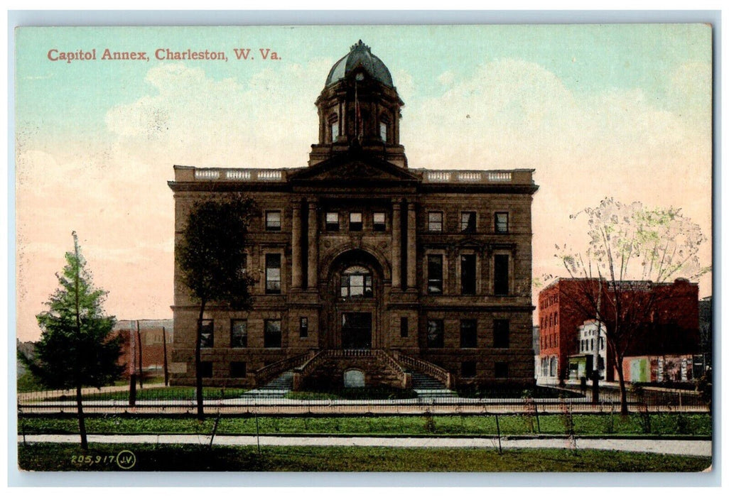 c1910 Capitol Annex Charleston West Virginia Antique Vintage Souvenir Postcard