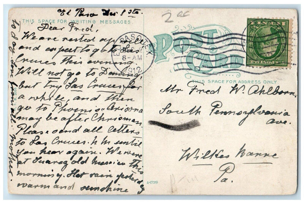1912 Episcopal Cathedral and Parish House St. Clements El Paso Texas TX Postcard