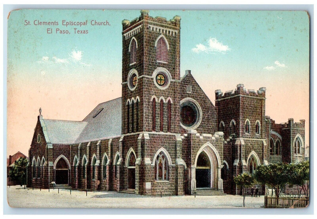 c1910 St. Clements Episcopal Church El Paso Texas TX Unposted Antique Postcard