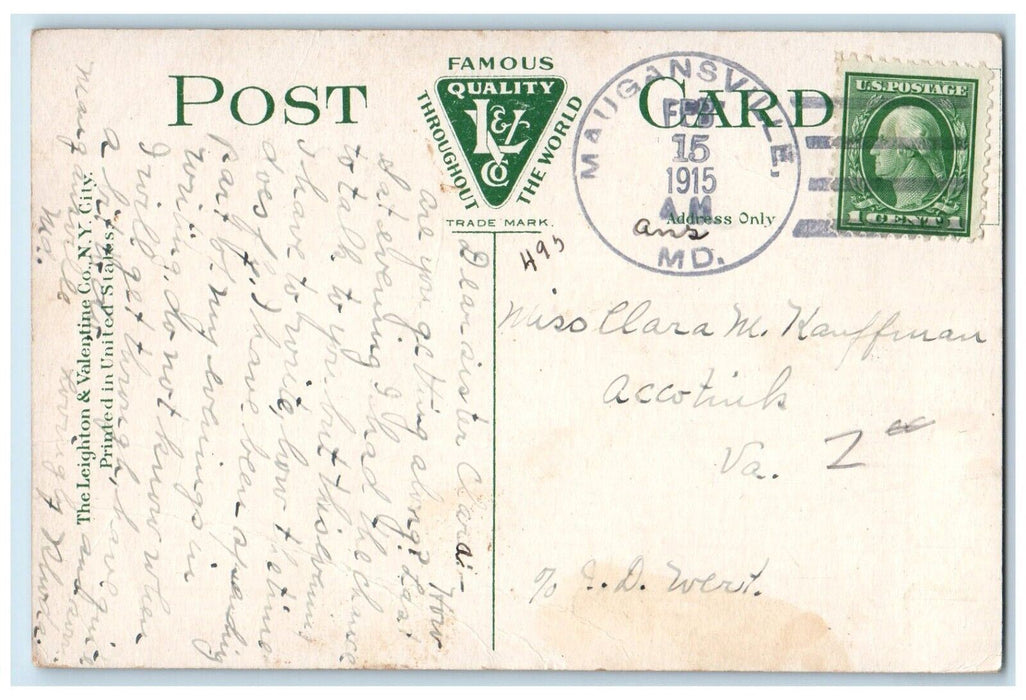 1915 Washington County Jail Hagerstown Maugansville Maryland MD Antique Postcard