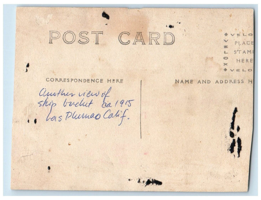 c1915 Power House Boat Butte County Las Plumas California CA RPPC Photo Postcard