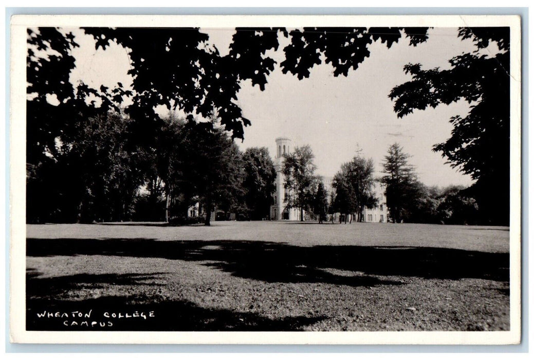 1941 Wheaton College Campus View Wheaton Illinois IL RPPC Photo Postcard
