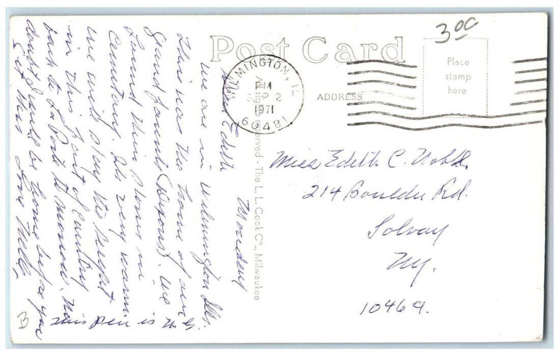 1971 First Presbyterian Church View Wilmington Illinois IL RPPC Photo Postcard