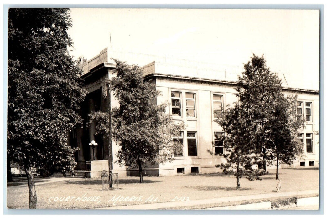 c1940's Court House View Morris Illinois IL RPPC Photo Unposted Postcard