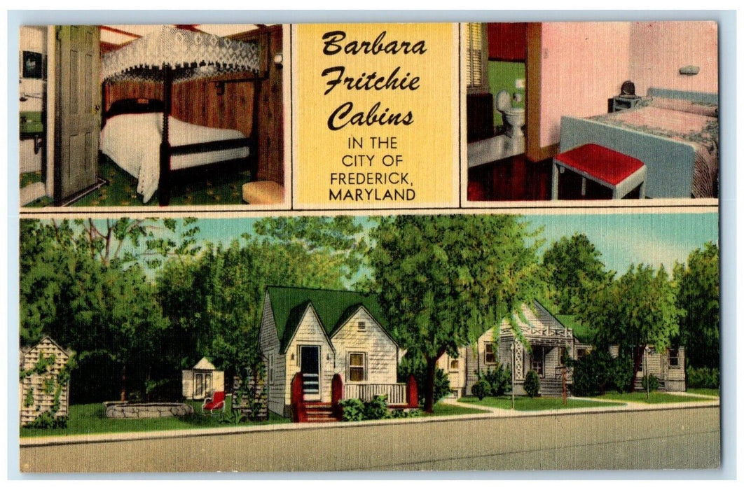 c1940 Barbara Fritchie Tourist Cabins Multi-View Frederick Maryland MD Postcard