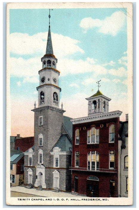 c1910 Exterior View Trinity Chapel I.O.O.F. Hall Frederick Maryland MD Postcard