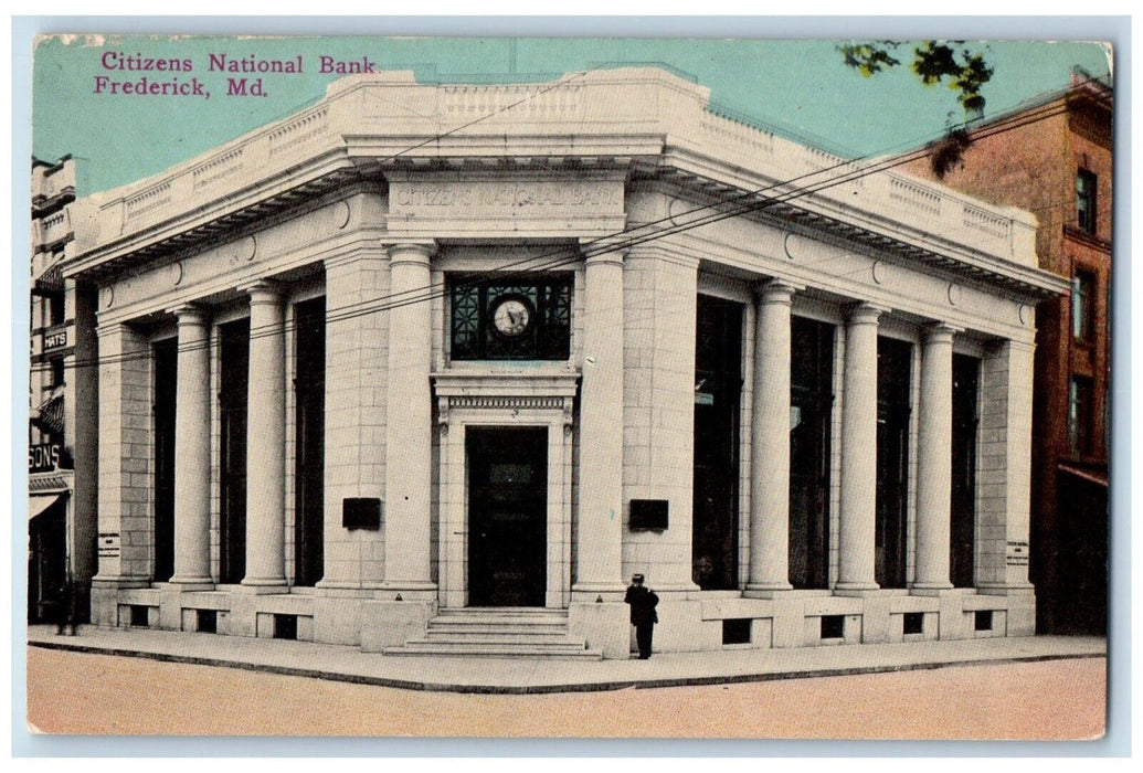 1928 Roadside View Citizens National Bank Frederick Maryland MD Vintage Postcard