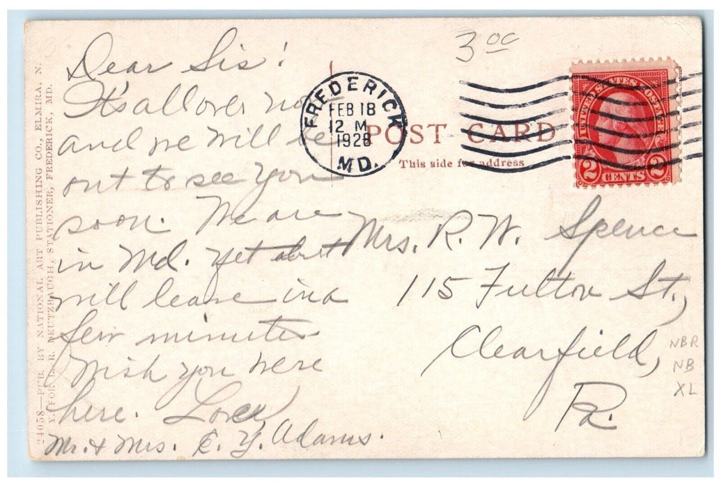 1928 Roadside View Citizens National Bank Frederick Maryland MD Vintage Postcard