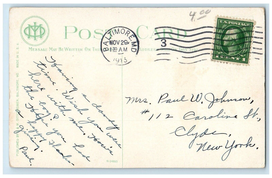 1913 Exterior Baltimore Country Club Roland Park Baltimore Maryland MD Postcard