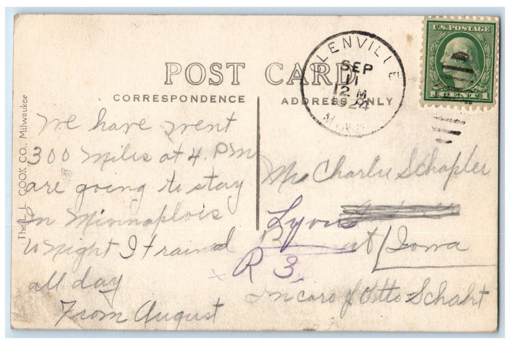 1924 Concrete Bridge View Northwood Iowa IA RPPC Photo Posted Postcard