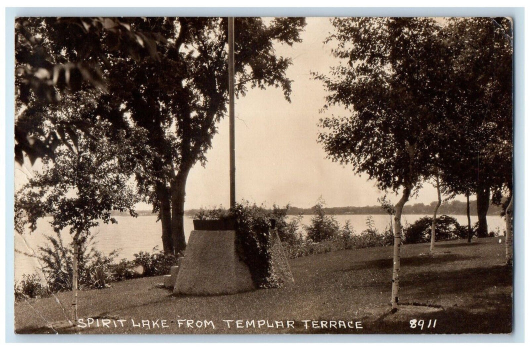 c1920's Spirit Lake View From Templar Terrace Iowa IA RPPC Photo Postcard