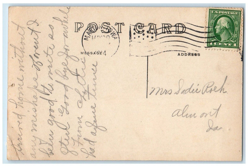 c1920's Carnegie Public Library View Marion Iowa IA RPPC Photo Posted Postcard