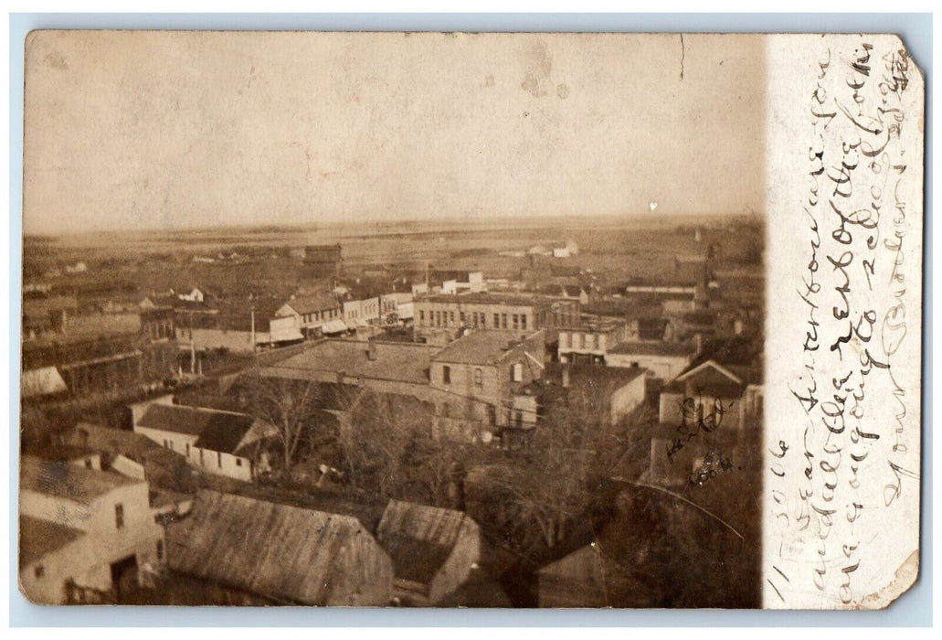 1906 Birds Eye View Of Battle Creek Iowa IA RPPC Photo Posted Postcard