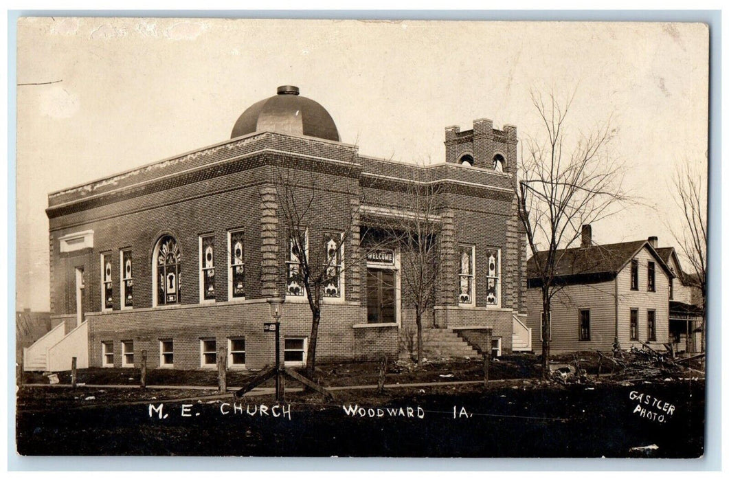 c1910's Methodist Church View Gastler Woodward Iowa IA RPPC Photo Postcard