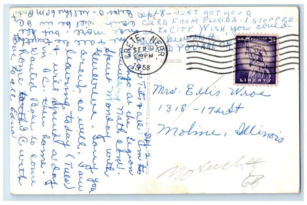 1958 Frees Hall Dorne College View Crete Nebraska NE RPPC Photo Postcard