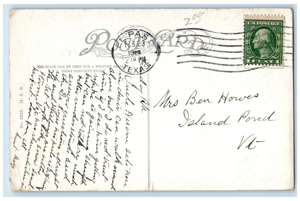 1914 Pioneer Plaza The Mills Building El Paso Texas TX Antique Postcard
