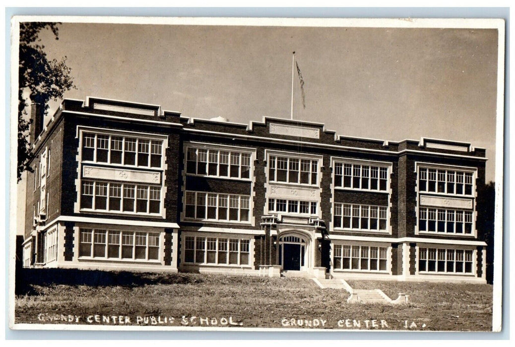 c1920's Public School View Grundy Center Iowa IA RPPC Photo Posted Postcard