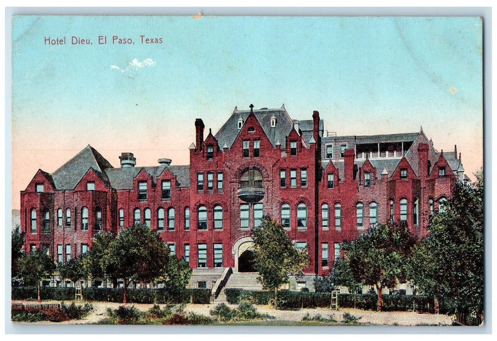 c1910 Hotel Dieu Building El Paso Texas TX Antique Unposted Postcard