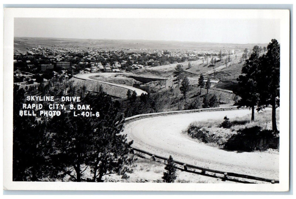 c1910's Skyline Drive Rapid City South Dakota SD Bell RPPC Photo Postcard