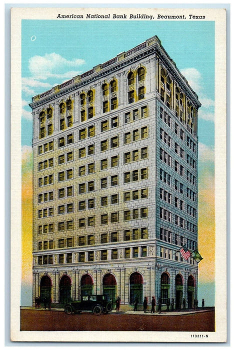 c1940's American National Bank Building Beaumont Texas TX Vintage Postcard