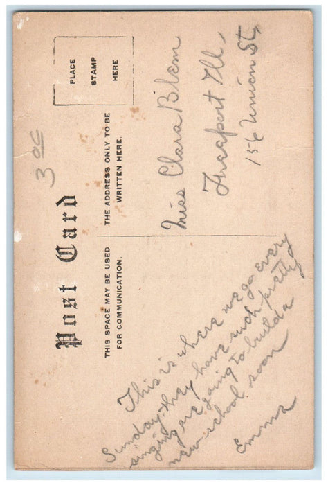 c1910 Roman Catholic Church St. Lawrence School Parsonage Milbank SD Postcard