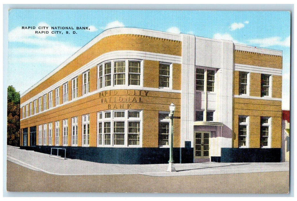 c1940's Rapid City National Bank Rapid City South Dakota SD Posted Postcard