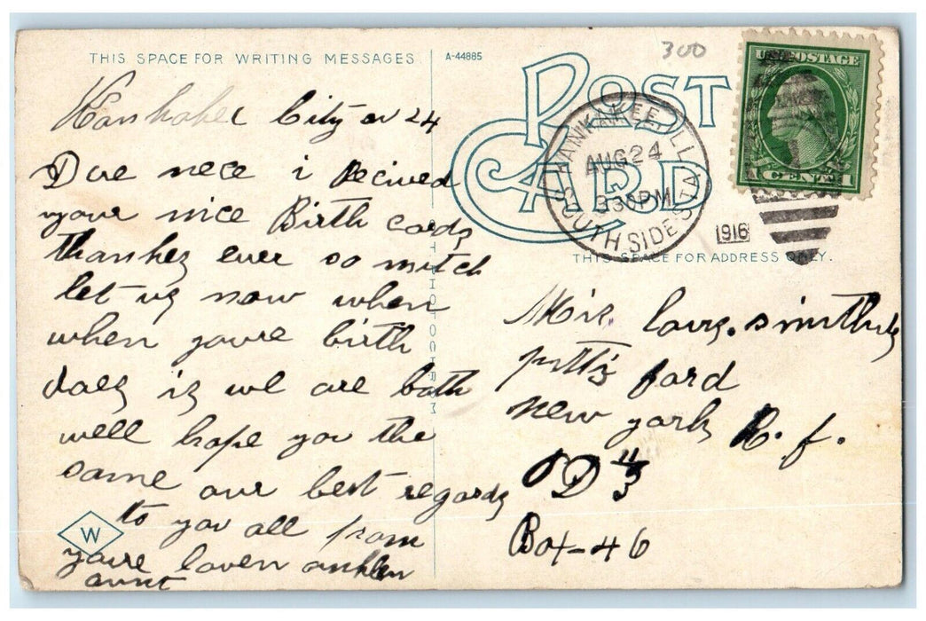 1916 View Of Station Street Bridge Kankakee Illinois IL Posted Antique Postcard