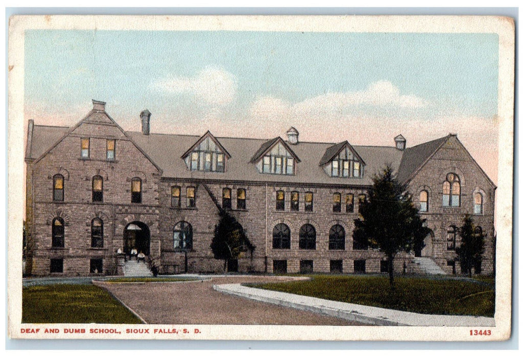 1916 Deaf and Dumb School Sioux Falls South Dakota SD Posted Postcard