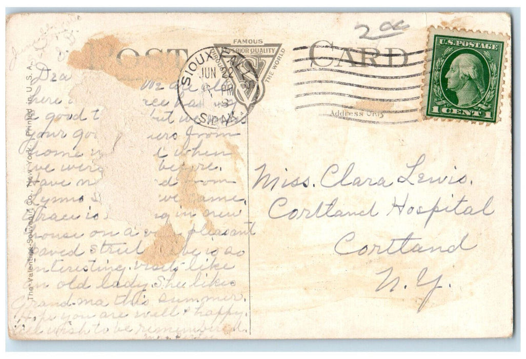 1916 Deaf and Dumb School Sioux Falls South Dakota SD Posted Postcard