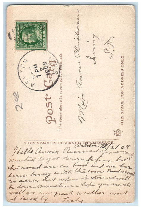 1909 Northern Normal and Industrial School Aberdeen SD Ashton SD Postcard