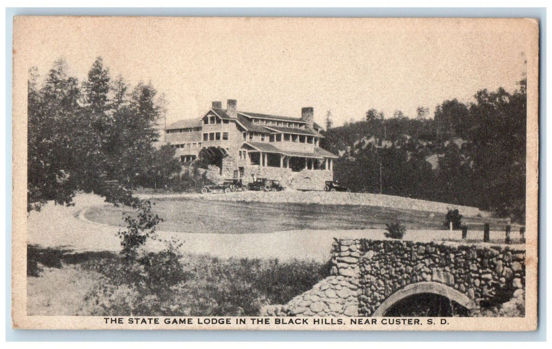 1927 The State Game Lodge in the Black Hills Near Custer SD Vintage Postcard