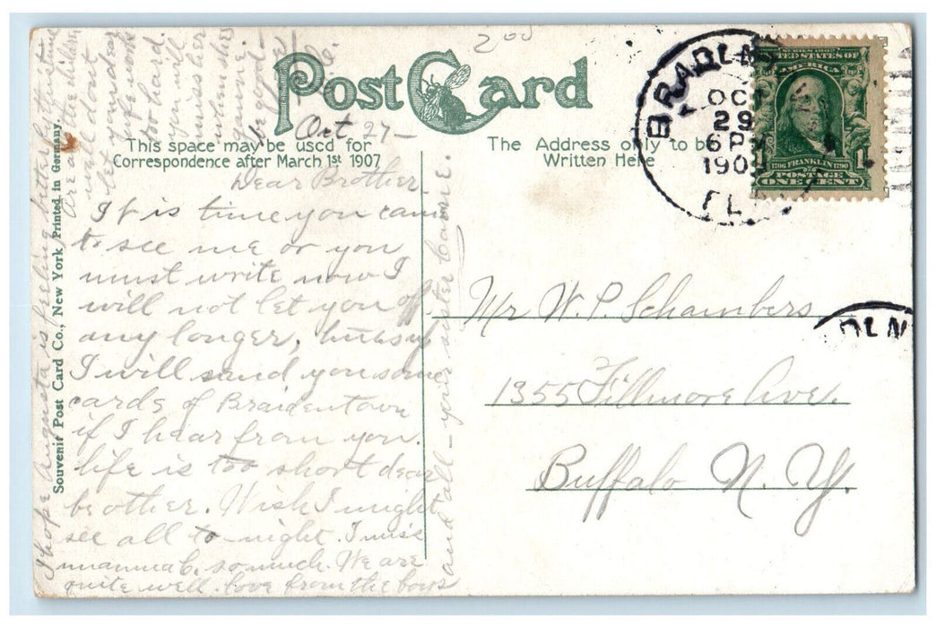 1907 View of Little Rock from Arkansas River Arkansas AR Bradentown FL Postcard