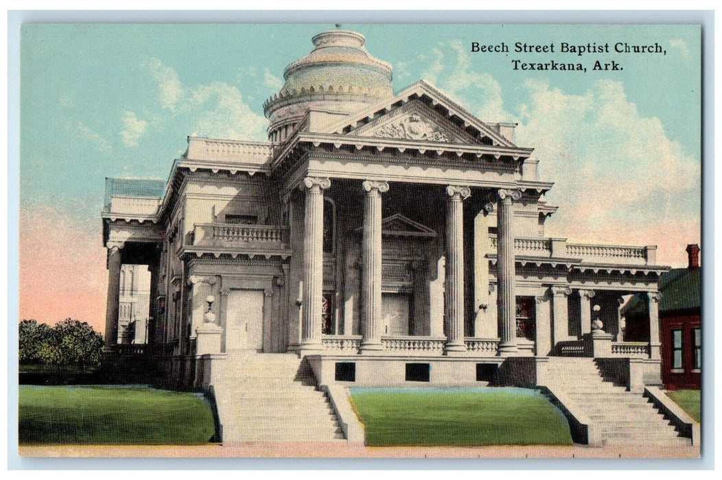 c1910 Beech Street Baptist Church Texarkana Arkansas AR Antique Postcard