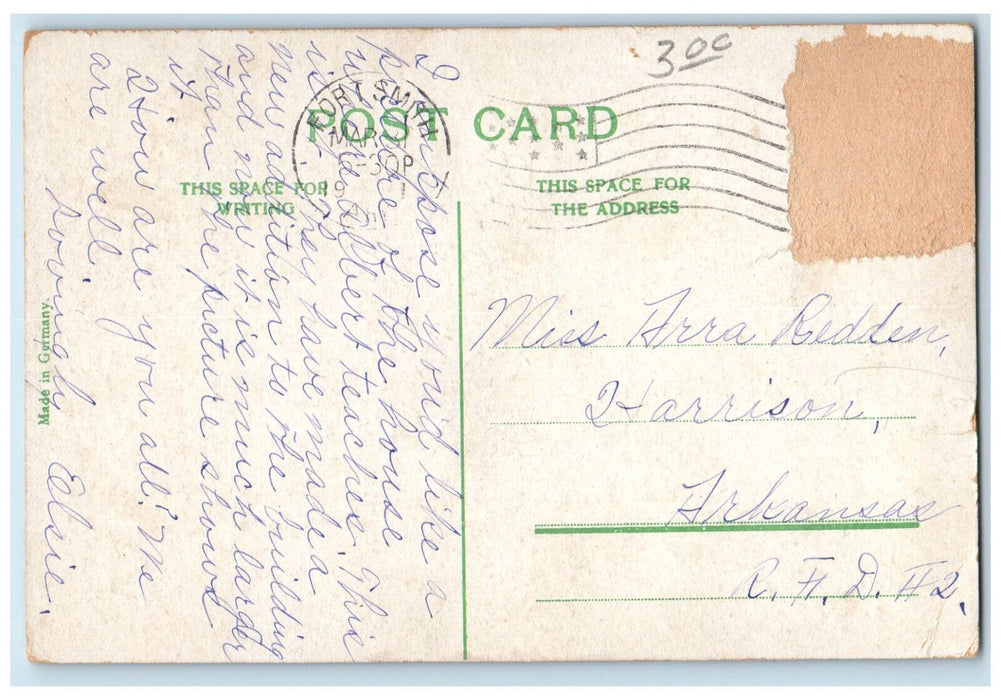 c1910 High School Building Fort Smith Arkansas AR Antique Posted Postcard