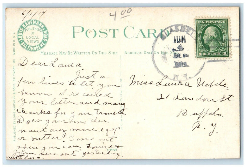 1914 Bird's Eye View United States Naval Academy Annapolis Maryland MD Postcard