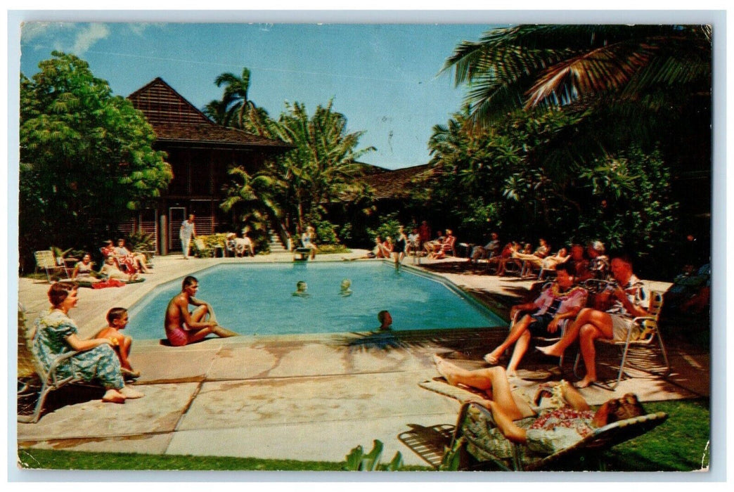 1962 The Breakers Beach Walk Exterior Pool Waikiki Honolulu Hawaii HI Postcard