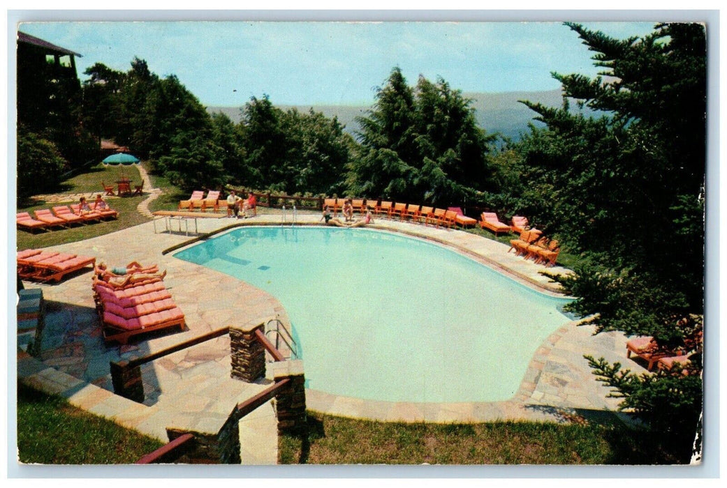 1956 Swim Above Clouds Blue Ridge Mountain Mayview Manor North Carolina Postcard