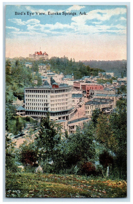 c1910 Bird's Eye View Eureka Springs Arkansas AR Antique Posted Postcard