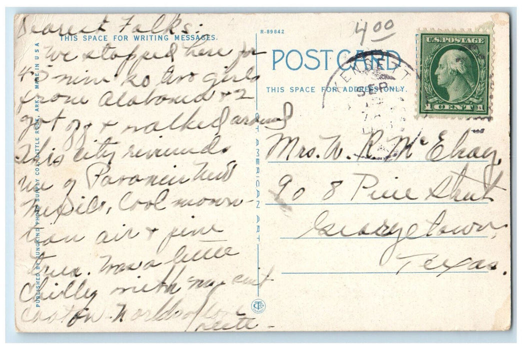 c1920's No.2 Fire Co. City Park Little Rock Arkansas AR Posted Postcard