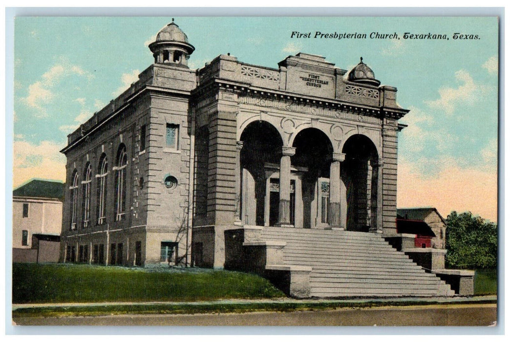 c1910 First Presbyterian Church Texarkana Texas TX Antique Unposted Postcard