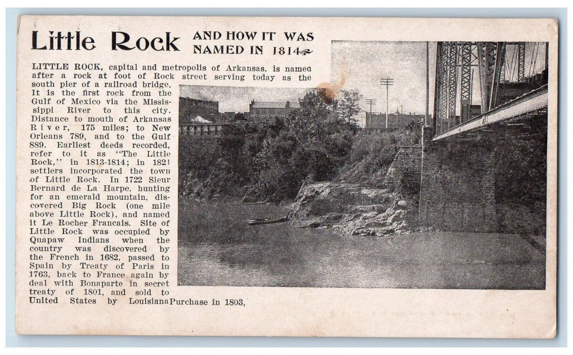 c1905 Bridge View Little Rock Capital andd Metropolis of Arkansas AR Postcard