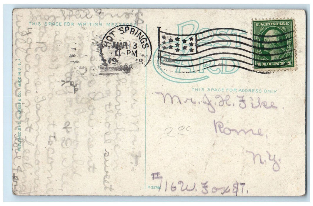 1919 Government Reservation Arlington Hotel Hot Springs Arkansas AR Postcard